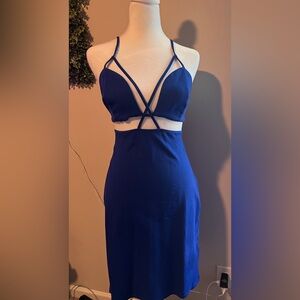 Strappy Blue Cutout Dress